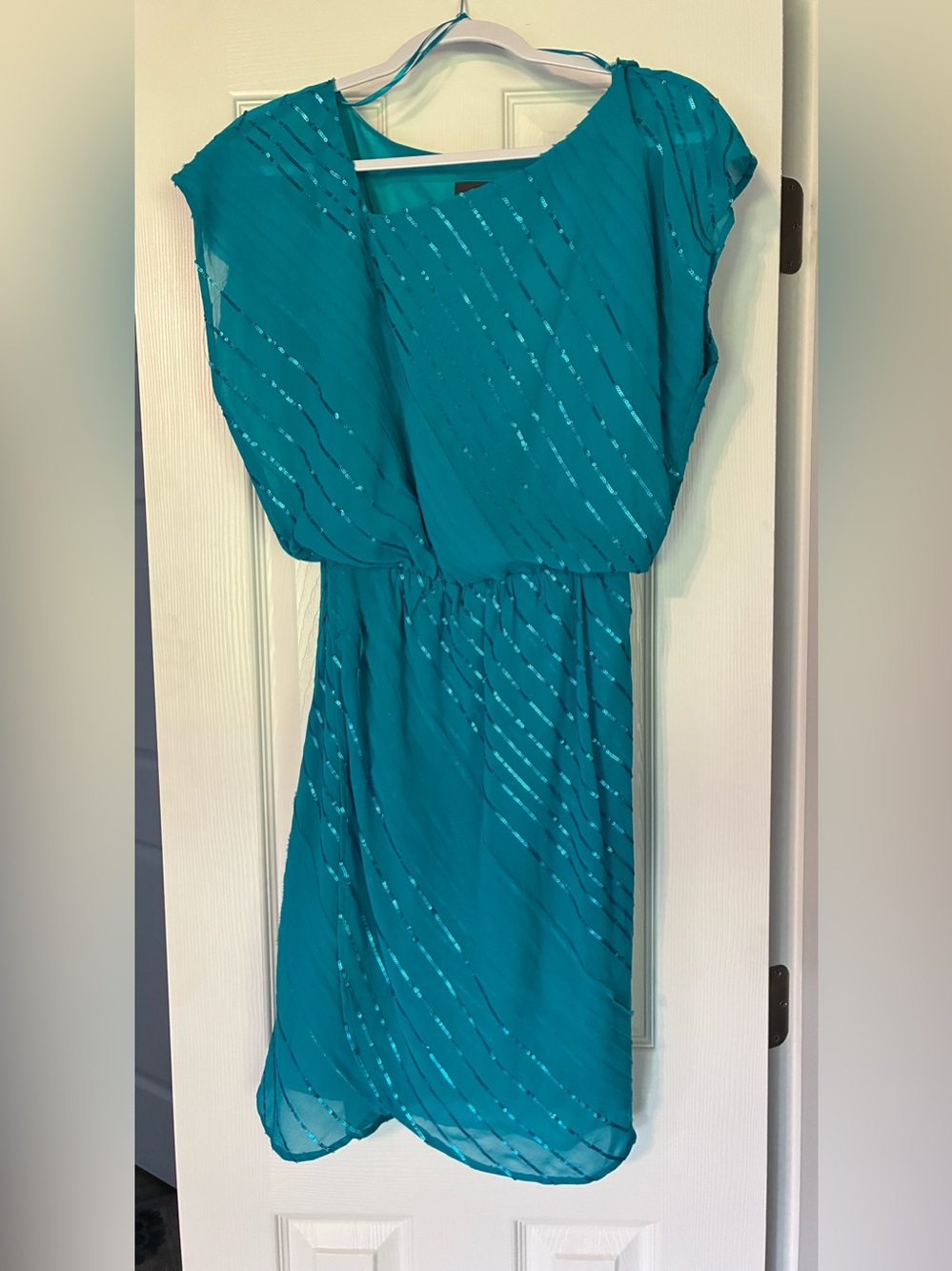 Vince Camuto Teal Mini Blouson Dress